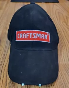 Vintage schwarze Handwerker Logo Mütze mit funktionierenden Schirmen Scheinwerfer - Bild 1 von 9