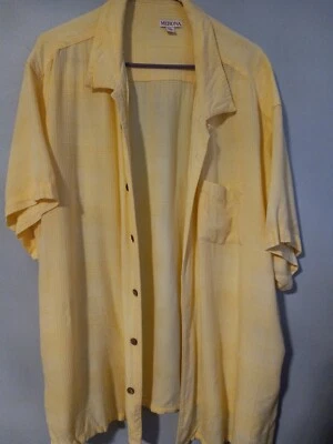 Merona Brand Men's Size 2XL Button Down Collared YELLOW Short Sleeve Shirt *92 - Image 1 of 4