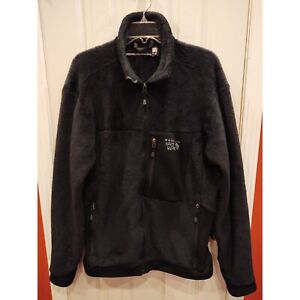 Mountain Hardwear Mens Plush Fleece Monkey Fur Jacket L Black Full Zip Pockets
