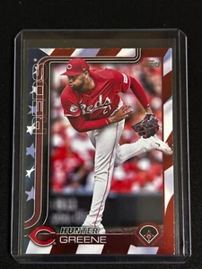 2025 Topps Series 1 Hunter Greene Independence Day /76 Cincinnati Reds #216 - Picture 1 of 2