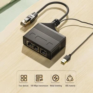 Ethernet RJ45 Cable Adapter 1 Male To 2 / 3 Female LAN Port Splitter J0K0 - Bild 1 von 17
