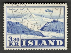 1952 Iceland Sc# C29 Airplane over Glacier Oraefajokull Used airmail stamp Cv$11 - Picture 1 of 1