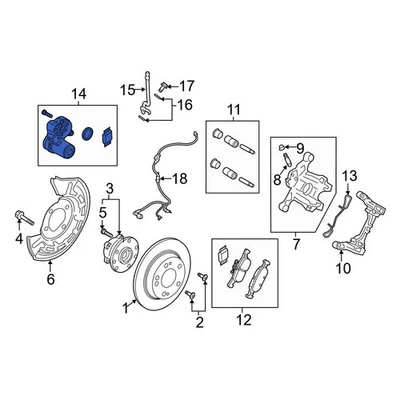 For Mazda 3 2019-2024 Mazda BCYA268EX Rear Right Parking Brake Actuator - Изображение 1 из 4