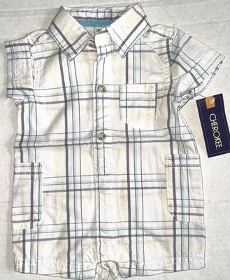 Mameluco CHEROKEE RAYAS BLANCO/GRIS/AQUA TALLA RECIÉN NACIDO Foto 1 de 2