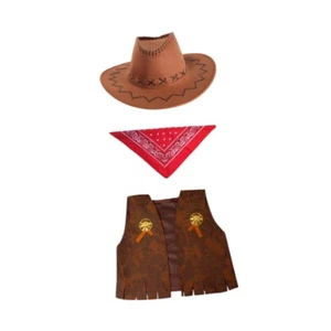 Kids Cowboy Costume Set Party Outfit Stylish for Boys Girls Classic for Cosplay - Picture 1 of 7