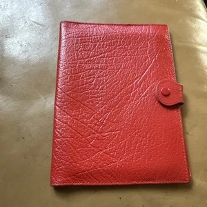 Bin Red Leather Travel Document Organiser Wallet, Unisex Vintage - Photo 1/9