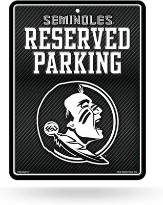Florida State University Seminoles FSU Metal Parking Sign, Carbon Fiber... - Image 1 of 4