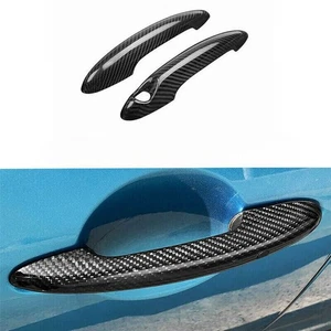 For BMW MINI Cooper S R50 R53 R55 R56 Real Carbon Fiber Door Handle Cover Trim - Picture 1 of 11