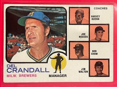 1973 Topps Del Crandall High Number #646 Vintage Baseball Milwaukee Brewers - Image 1 of 2
