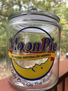 Barattolo in vetro pubblicitario stile vintage Moon Pie con coperchio - Foto 1 di 2