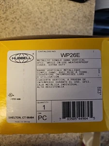 Hubbell WP26E Weatherproof-In-Use Cover Metallic 1-Gang Vertical w/Leviton GFCI - Picture 1 of 2