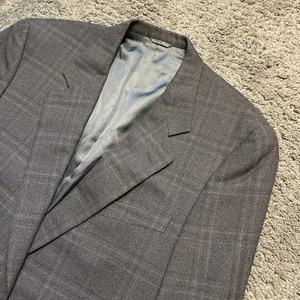 Blazer Corneliani Para Hombres 40R Negro Gris Lana a Cuadros Mezcla de Nailon Hecho en Italia Barneys - Imagen 1 de 24