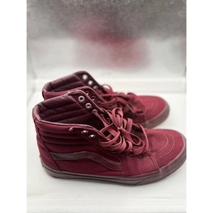 Vans Sk8-Hi High Top Burgundy Maroon Skate Shoes Sneakers Women's Size 7.5 - Picture 1 of 6