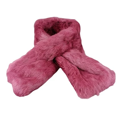 MEXX Mujer Rosa Piel de Conejo y Mezcla de Lana Cable Tejido Diadema Calentador de Cuello Foto 1 de 4