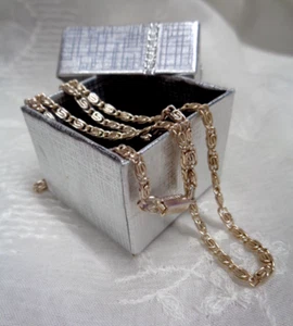Vtg Estate Jewelry ~ GERMANY Silvertone Chain Choker Necklace ~ 18" L - Picture 1 of 3