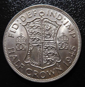 UK / GREAT BRITAIN / SILVER HALF CROWN / 1945 - Picture 1 of 2