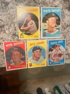 lot of 5 vintage 1959 topps baseball cards Marty Keough Harry Chiti - Bild 1 von 6