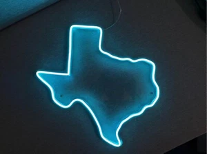 Texas Map Vivid LED Neon Sign Lamp Light Flex Acrylic Artwork Bedroom Decor Room - Picture 1 of 5