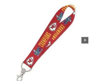 Kansas City Chiefs Super Bowl LVII Champions 9'' Key Strap. 1 PIECE Double Sided - Picture 1 of 3