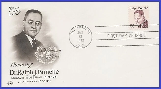 USA5 #1860 U/A ARTCRAFT FDC   Ralph Bunche - Image 1 of 1