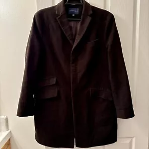 Banana Republic Heritage Men’s XL Pea Coat Brown Moleskin Car Jacket 100% Cotton - Picture 1 of 11