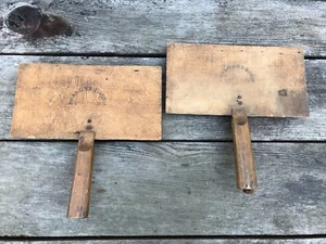Pair Antique SARGENT Wool Carders Primitive Wood - Picture 1 of 5