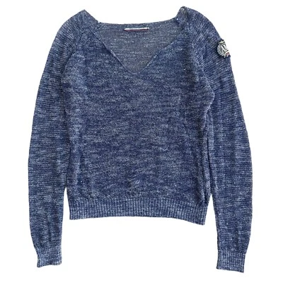 Aeronautica Militare Mesh Blue See-through Top Sweater Size S With AM Stripe - Image 1 of 4