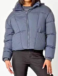 Arizona Juniors Ombre Blue Heavyweight Cropped Puffer Coat Size XL - Picture 1 of 9