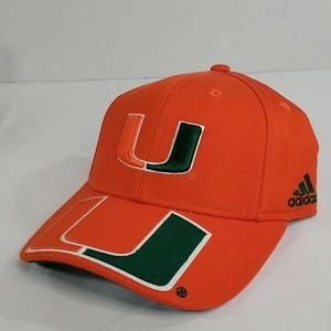 Adidas Youth Orange Dbl Logo Baseball Hat Cap Snapback UM Miami Hurricanes READ - Picture 1 of 11