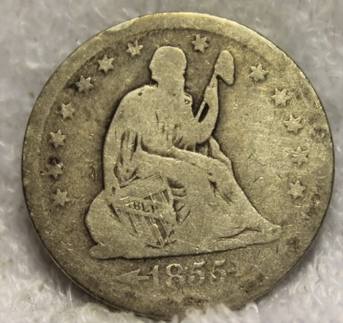 1855 seated quarter Cover