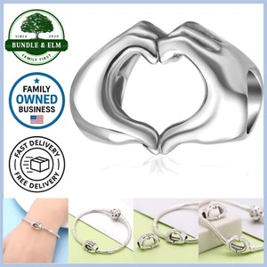 925 Sterling Silber Liebe Herz Charm für Charms Armbänder Weihnachten Muttertag - Bild 1 von 7