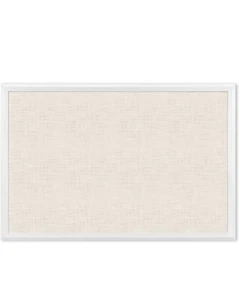 U Brands Farmhouse Linen Bulletin Board, 30 x 20 Inches,White Wood Frame - Picture 1 of 6