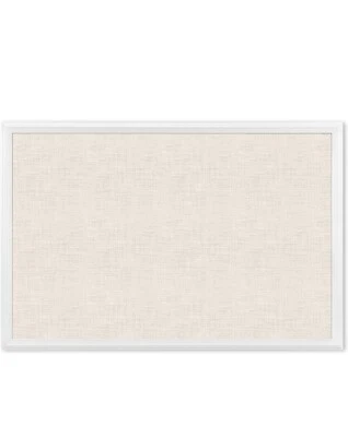 U Brands Farmhouse Linen Bulletin Board, 30 x 20 Inches,White Wood Frame  - Image 1 of 4