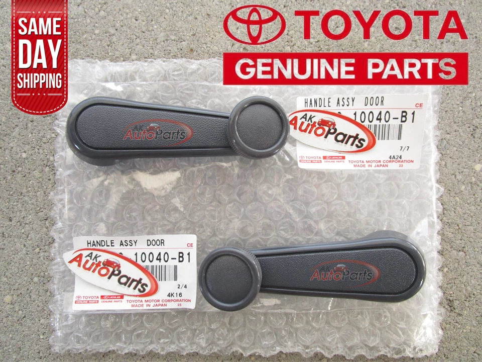 91 - 93 TOYOTA LAND CRUISER СЛЕВА + ПРАВОЙ ДВЕРИ ОКНА РУКОЯТКИ OEM НОВЫЙ СЕРЫЙ - Изображение 1 из 4