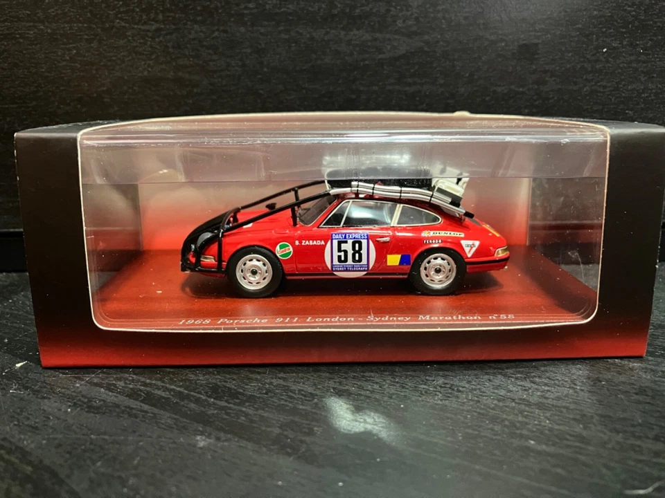 True Scale Minatures 1/43 1968 Porsche 911 London Sidney Marathon #58 Zasada - Immagine 1 di 4