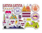 A5 Sticker Sheet Latvia Vinyl Stickers - Landmarks Holiday Flag Travel #80347