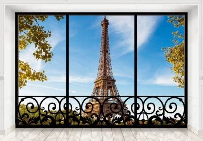 Eiffel Tower Wallpaper 143x100 inch view from penthouse 366x254 cm - Image 1 of 4