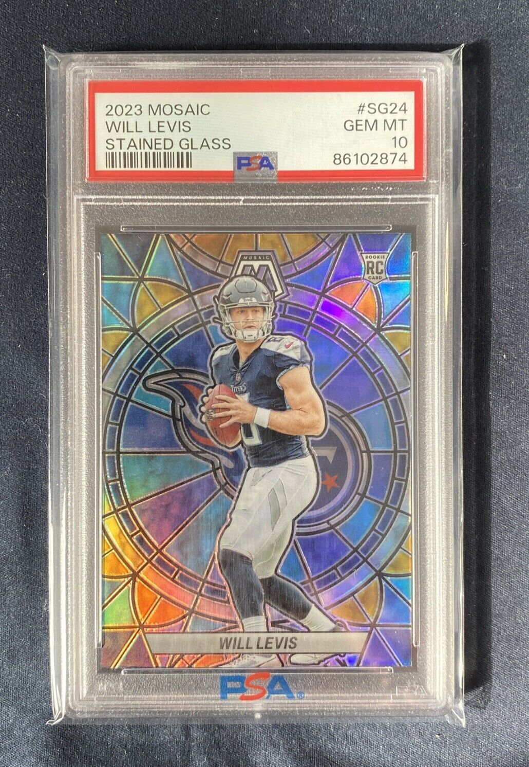 2023 Panini Mosaic Stained Glass Will Levis Titans RC PSA 10 Gem Mint SSP