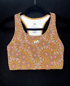 Rvca Legging Workout Set Womens Medium Orange  Floral B19CS - Picture 1 of 8
