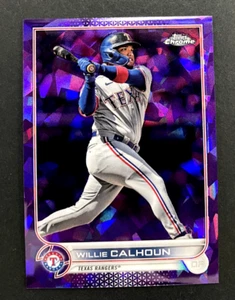 2022 Topps Chrome Sapphire - Willie Calhoun #581 Texas Rangers - Purple /10 - Picture 1 of 2