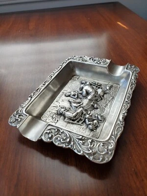 Cenicero holandés de plata esterlina 833 cuenco para tarjetas de visita plato bolígrafo bandeja 98,3 g Foto 1 de 4