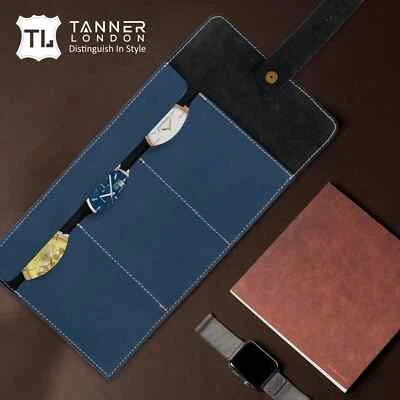 TANNER LONDON Rotolo orologio in pelle pieno fiore fatto a mano con custodia da viaggio porta orologi in pelle wa