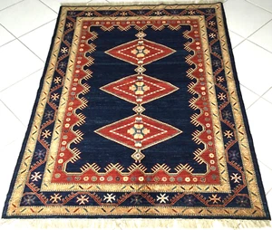 Afghan Teppich Spezial Kazak Turkmen Rot Blau Rug Carpet Alfombra Tapis Tapeto  - Bild 1 von 10