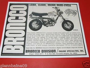 ¡WOW! Minibike vintage y rara broncco diablo 8 1/2"" x 11"" reproducción - Imagen 1 de 1
