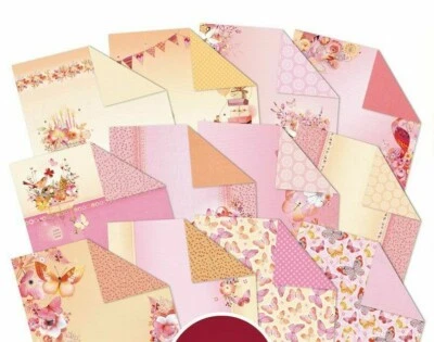 12 Sheets Hunkydory Butterfly Blush Double Sided 8" x 8" Papers NEW - Image 1 of 4