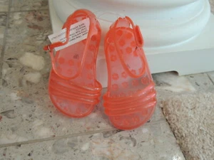 NWT Baby Girls Shoe Size 4 * BABY GAP * Coral Jelly Sandals Shoes - Picture 1 of 5