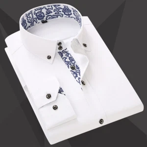 Mens Dress Shirts Clothes Long Sleeves Formal Business Button Down Casual Shirts - Picture 1 of 10