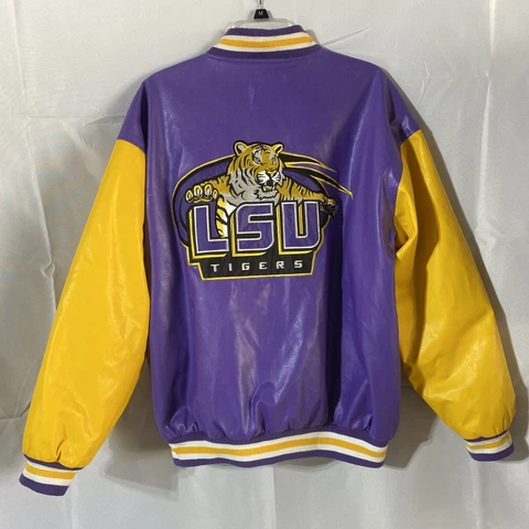 RARE Vtg Steve & Barry’s LSU Tigers Varsity Embroidered Liner Jacket Double Side Cover