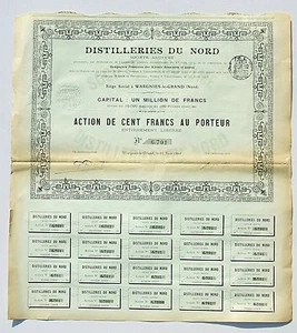 Dépt 59- Wargnies le Grand - Distilleries du Nord Cie Française des Alcools 1904 - Picture 1 of 1