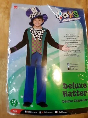 Disfraz de disfraz de semana de libro para niños, Sombrerero de lujo (sombrero loco) 7-9 años nuevo Foto 1 de 2